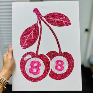 Rhinestoned Lucky Cherry Wall Art 11x14